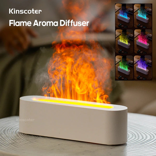 KINSCOTER Essential Oil Aroma Diffuser Ultrasonic Cool Mist Humidifier with RGB Realistic Fire Night Light/ Xpick store