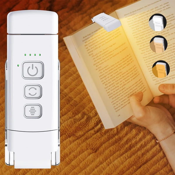 Reading Light Book Lights for Reading in Bed Rechargeable Reading Lamp with 3 Color Mode 5 Brightness for Kids Nighttime Readers