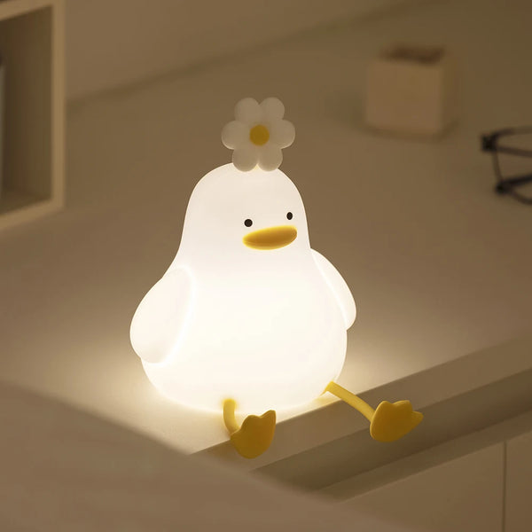 Cute Duck LED Night Light -
Rechargeable & Touch-Control