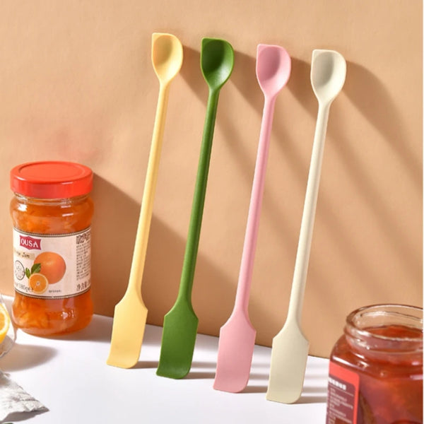 Silicone Double-Ended Spatula – Long Mini Scraper for Creams, Jams, and Makeup