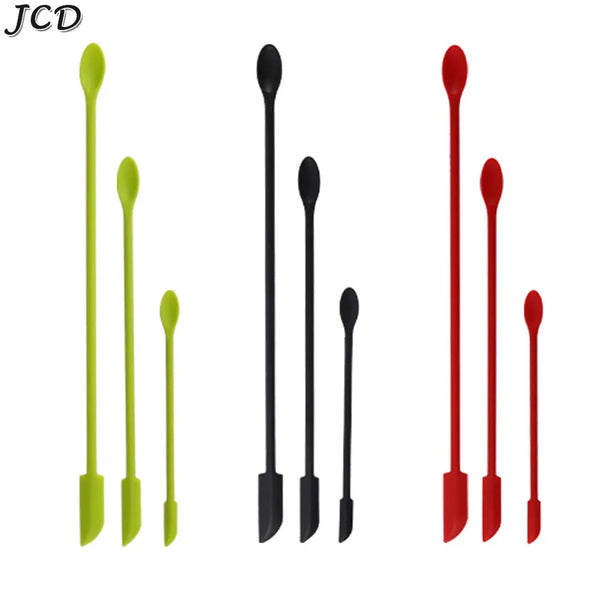 JCD 3pcs Silicone Cream Spatula Small Makeup Spatulas  for Kitchen Glass Jar Bottle Beauty Cosmetic Mini Spatula Tiny Spoon